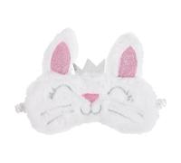 JOINPAYA Masque de Sommeil et Lavable Élastique en Peluche Blanc de Lapin Voyage et Toute Situation Lumière Gênante