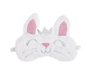 JOINPAYA Masque de Sommeil et Lavable Élastique en Peluche Blanc de Lapin Voyage et Toute Situation Lumière Gênante