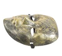 JOINPAYA Masque Vénitien Vintage à Visage Entier en Métal Doré Gravé, Masque de Cosplay Créatif pour Femmes, Accessoire Léger pour Carnaval, Bal Masqué et Fête Costumée