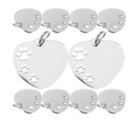 JOINPAYA Médailles pour Chiens en Acier Inoxydable Cœur Perforé, Lot de 10 Pièces, Petites Et Légères, Personnalisables, Adaptées Aux Colliers pour Animaux De Compagnie