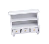 JOINPAYA Meuble Pour Maison De Poupée Miniature 112 - Buffet En Bois Pour Accessoires Miniatures Commode Blanche Avec Porte-serviettes Décoration Artisanale Pour Maison De Poupée