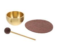 JOINPAYA Mini Bol Chantant de Contemplation 1 Pièce en Alliage Couleur Bronze avec Maillet et Coussin Ensemble Portable pour Yoga Sonothérapie Équilibre du Chakra du Cœur et