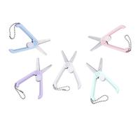 JOINPAYA Mini Ciseaux Acier Inoxydable Pliables Lot de 5 pour Loisirs Créatifs École et Couture Poignée Ergonomique pour Droitiers et Gaucher