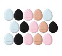 JOINPAYA Mini Houppettes Poudre pour Maquillage Doigts, 15 Pièces Petites Éponges Réutilisables de Goutte, Mix Couleur, Adaptées pour Poudres Sèches et Humides, Outil Couleur Aléatoire