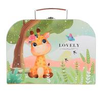 JOINPAYA Mini Valise en Carton Girafe pour Garçon et Filles Boîte de Rangement Portable et Légère Coffret Présent Décoratif 1 Pièce Étui de Rangement Compact pour Papeterie et Petits