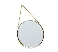 JOINPAYA Miroir Mural Suspendu sans Perforation Rond Moyen en Métal Décoratif pour Maquillage Salle De Bain Chambre Appartement