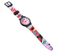 JOINPAYA Montre-Bracelet Garçon et Filles Camouflage Rouge en PVC Léger Bracelet Confortable Chiffres Faciles à Lire pour L'École Voyage Montre Éducative pour Garçons et Filles