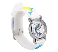 JOINPAYA Montre Garçon et Filles à Motif Dauphin Blanc Montre-Bracelet Quartz pour Garçon et Filles Design Dessin Animé Cadran Facile à Lire Montre Numérique Éducative Adaptée Usage