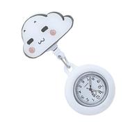 JOINPAYA Montre Infirmière Rétractable en Silicone Blanche Motif Nuage Montre de Poche Numérique Légère et Pratique Accessoire Médical pour Infirmiers et Professionnels de Santé