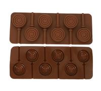 JOINPAYA Moule à Bonbons en Silicone 2 Pièces, 6 Cavités Forme Sucette, Moule à Sucettes et Chocolat Réutilisable, Outil Pâtisserie DIY pour Biscuits et Confiseries Maison