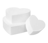 JOINPAYA Moule à Gâteau en Polystyrène Blanc Forme Cœur Lot de 3 Modèle Réutilisable pour Décoration Modelage et Entraînement de Glaçage Pâtissier