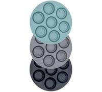 JOINPAYA Moule à Muffins en Silicone Antiadhésif 3 Pièces, 7 Cavités, Pliable, Compatible Friteuse à Air, Résistant la Chaleur, Lot Cuisson Pâtisserie pour Cupcakes, Mini-gâteaux, Coloris