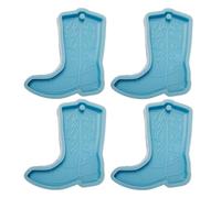 JOINPAYA Moule en Silicone 4pcs pour Porte-clés Botte de Cowboy à Démoulage Facile, pour Bijoux DIY et Décorations de Fête de Noël