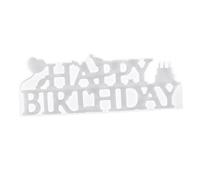 JOINPAYA Moule en Silicone Soi-Même pour Décoration D’Anniversaire Lettres Anglaises « Joyeux Anniversaire » Effet Miroir Formes Irrégulières Fournitures de Bricolage pour Fête