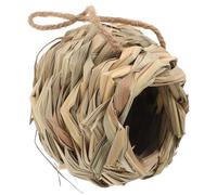 JOINPAYA Nid de Paille Tressé à Main pour Hamster et Oiseaux, Respirant | Paille Beige, et Offrir un Habitat Confortable, Design Multifonction pour Construire des Nids