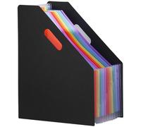 JOINPAYA Organiseur de Dossiers Accordéon Extensible A4 Grand Format en Plastique Noir Porte-Documents à Grosse Capacité pour Reçus et Factures Chemise à Documents Rigide Bureau et