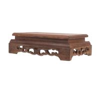 JOINPAYA Oriental Wooden Display Stand Rectangular Pedestal For Flower Pots Fish Tanks Jade Stones Statues Stable Dark Wood Riser Base For Home Decor