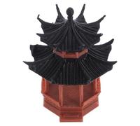 JOINPAYA Pagode Miniature en Plastique Rétro à Double Couche Modèle Octogonal Petit Format Décoration Zen pour Aquarium et Jardin Ornement Micro-Paysage pour Bonsaï Figurine de