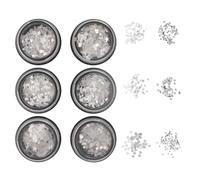 JOINPAYA Paillettes pour Ongles Argentées de Flocons, Adhérence Solide, Résistance Ternissement, Finition Miroir, 6 Pièces pour Nail Art et Loisirs Créatifs