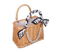 JOINPAYA Panier Tressé en Rotin Fait Main, Léger et Polyvalent, avec Anse, pour Fleurs et Petits Objets Lors de Mariages ou Décoration Intérieure