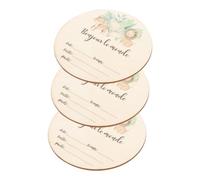 JOINPAYA Panneau D'annonce de Naissance Bébé en Bois Rond 3pcs Motif Cartoon Adorable sans Bavures pour Fête de Découverte du Sexe