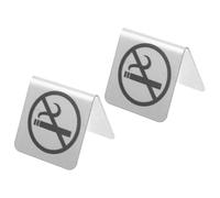 JOINPAYA Panneau en Acier Inoxydable Argenté « Interdit de Fumer » Lisse et Facile à Transporter, Lot de 2 Pièces pour Usage Extérieur et Mariage