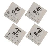 JOINPAYA Panneau en Bois Rustique Résistant à L'usure pour Mot de Passe Wifi avec Lignes Lot de 4 Pièces, pour Restaurant et Maison
