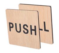 JOINPAYA Panneaux de Porte en Bois Pousser Tirer 2 Pièces pour Porte D’Entrée et Signalisation Claire pour Usage Commercial Panneaux Rectangulaires Bois Naturel Autocollants Adhésifs