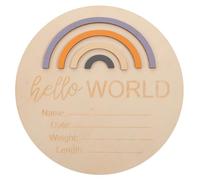 JOINPAYA Panneaux en Bois Bébé Bébé Panneau Annonce Naissance Prénom Naturel Couleurs Pastel Accessoire Photo Hôpital 15x15 Cm