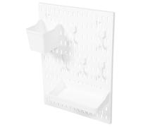 JOINPAYA Panneaux Perforés Muraux Étagère Plastique Blanche et Kit de Rangement pour Salle de Bain et Bureau