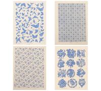 JOINPAYA Papier Transfert pour Poterie sous Glaçure Haute Température Lot 4 Feuilles Décalcomanie Décorative pour Argile Papier Transfert Professionnel Résistant Accessoires de