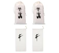 JOINPAYA Paquet à Chaussures De Danse Et Paquet De Ballet à Cordon en Tissu Noir Lot De 4 Pièces pour Cours De Ballet Et Voyage