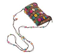 JOINPAYA Paquet Bandoulière Bohème en Coque Naturelle Perlée Paquet à Main Vintage Coloré en Paille Cabas Ethnique pour Femme Vacances et Usage Urbain Style Rétro Unique