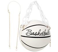 JOINPAYA Paquet Bandoulière de Ballon de Basket Fermeture Éclair Petite Pochette en Simili Cuir Couleur Blanc Cassé pour Sorties et Camping 1 Pièce