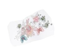 JOINPAYA Patch Brodé 3D Fleurs Paillettes Appliqué Tissu Rose Vert Accessoire DIY Couture Décoration Vêtements Garçon et Filles Autocollant Broderie Floral Éclatant Patchs Textiles