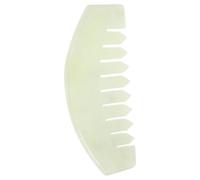 JOINPAYA Peigne de Massage du Cuir Chevelu en Jade Blanc Anti-statique, Outil de Soin des Cheveux Dents Larges, pour Relaxation et Stimulation Capillaire