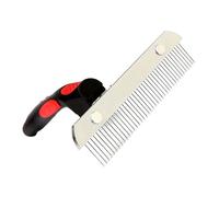 JOINPAYA Peigne Pour Animaux Double Rangée Acier Inoxydable Brosse Démêleuse Pour Chien Et Chiot Élimine Poils Morts Et Nœuds Toilettage Pour Pelage Bouclé Et Uniforme