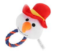 JOINPAYA Peluche Bonhomme de Neige Sonore pour Chat et Chien à Mâcher Interactif en Coton Tressé Taille Moyenne Couleur Blanche pour Animaux de Compagnie Hiver Noël