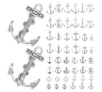 JOINPAYA Pendentifs Porte-Clés Ancre en Alliage 50 Pièces, Breloques Décoratives pour Fabrication Bijoux et Décoration Intérieure, Accessoires pour Loisirs Créatifs