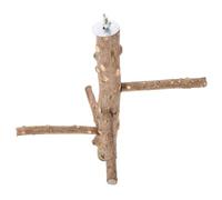 JOINPAYA Perchoir Installation Facile pour Perroquet en Bois Naturel Bâtonnet à Broyer Forme Griffe D'oiseau, Accessoire pour Cage à Oiseaux et Interactif