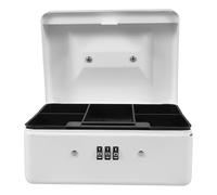 JOINPAYA Petit Coffre-fort en Fer Blanc, Petit Format, avec Serrure à Combinaison, Boîte de Stockage Sécurisé pour Espèces et Documents, Coffre Portable Bureau et Maison, Mini Boîte