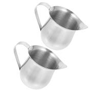 JOINPAYA Petit Pichet Lait Inox 2 Pièces 60 Ml pour Mousse Lait Expresso Cappuccino pour Maison et Activités en Plein Air
