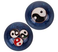 JOINPAYA Petits ballons d'exercice en émail bleu, lot de 2, avec motifs vibrants Bagua, parfaits pour la thérapie manuelle et la relaxation