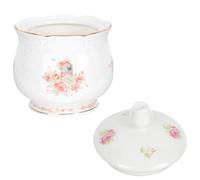 JOINPAYA Pichet à Sirop en Porcelaine Émaillée, Pot à Thé Finition Dorée, Sucrier pour Café, Accessoire Café Rustique, Récipient Sucre Cubes 180 Cm³