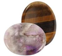 JOINPAYA Pierre de Massage Naturelle 2pcs Forme de Pouce en Pierre Solide pour Lithothérapie et Décoration de Bureau Accessoire de Relaxation