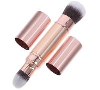 JOINPAYA Pinceau à Maquillage Double Embout Rétractable en Poils Synthétiques, Pinceau à Poudre et Correcteur Compact, Outil Portable pour Fond de Teint et Blush, Voyage et Retouche Visage