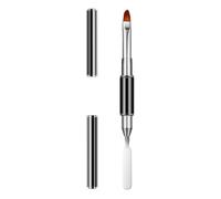 JOINPAYA Pinceau à Ongles en Gel Double Embout en Acier Inoxydable, Stylo Multifonction pour Nail Art avec Spatule et Outil à Gratter, Accessoires Professionnels pour Manucure Précise