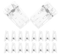 JOINPAYA Pinces à Badges d'Identification Transparentes en Plastique PP Petites Pinces à Ressort Autocollantes Lot de 50 Pièces Porte-Badges Nominatifs pour Bureau École et Événements