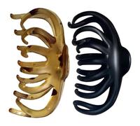 JOINPAYA Pinces à Cheveux Design Français Rétro Élégant et Lot de 2 Noires en Plastique et Résine Grandes Pinces Faciles à Porter Usage Quotidien Coiffures Chics