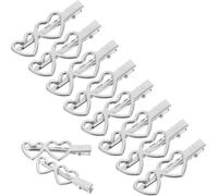 JOINPAYA Pinces à Cheveux Forme de Cœur Argentées Lot de 10 en Alliage de Zinc Clip Côté pour Coiffure Stylée pour Accessoires pour Femmes et Filles